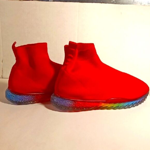 Cape Robbin Stylish Red Sock Sneakers Sz 10 - Picture 2 of 10